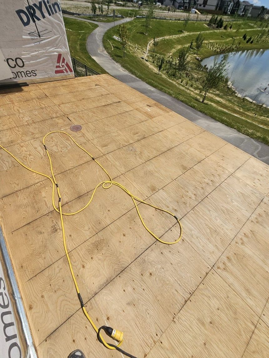 Bare plywood deck substrate roughed in — DJD Renovations