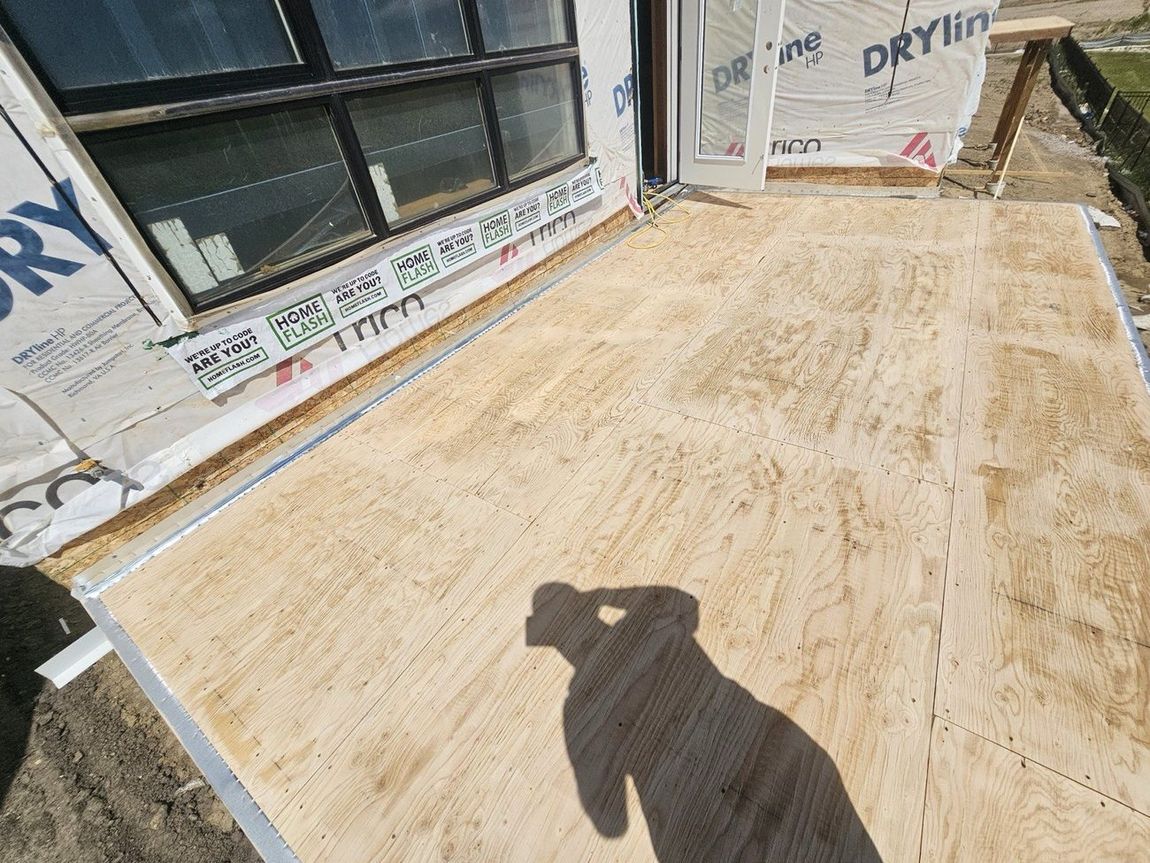 Bare plywood deck substrate roughed in — DJD Renovations
