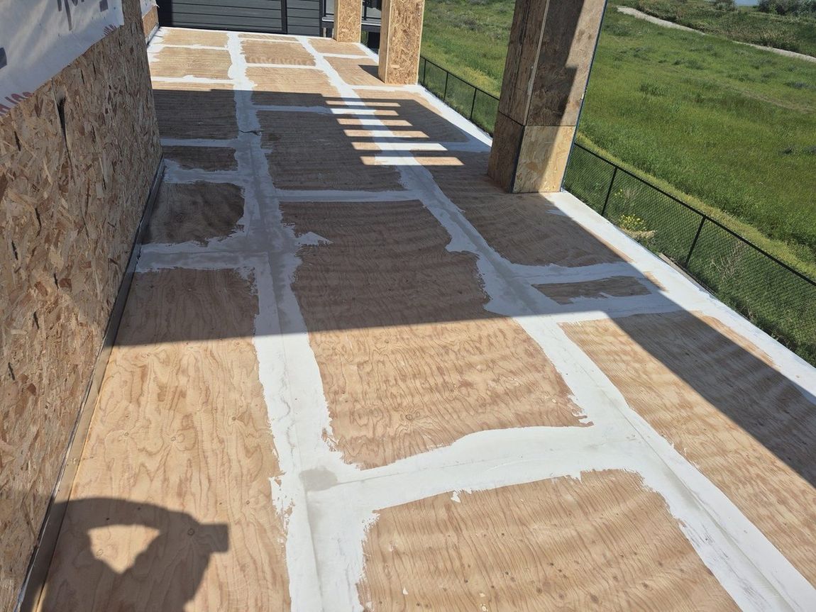 Bare plywood deck substrate roughed in — DJD Renovations