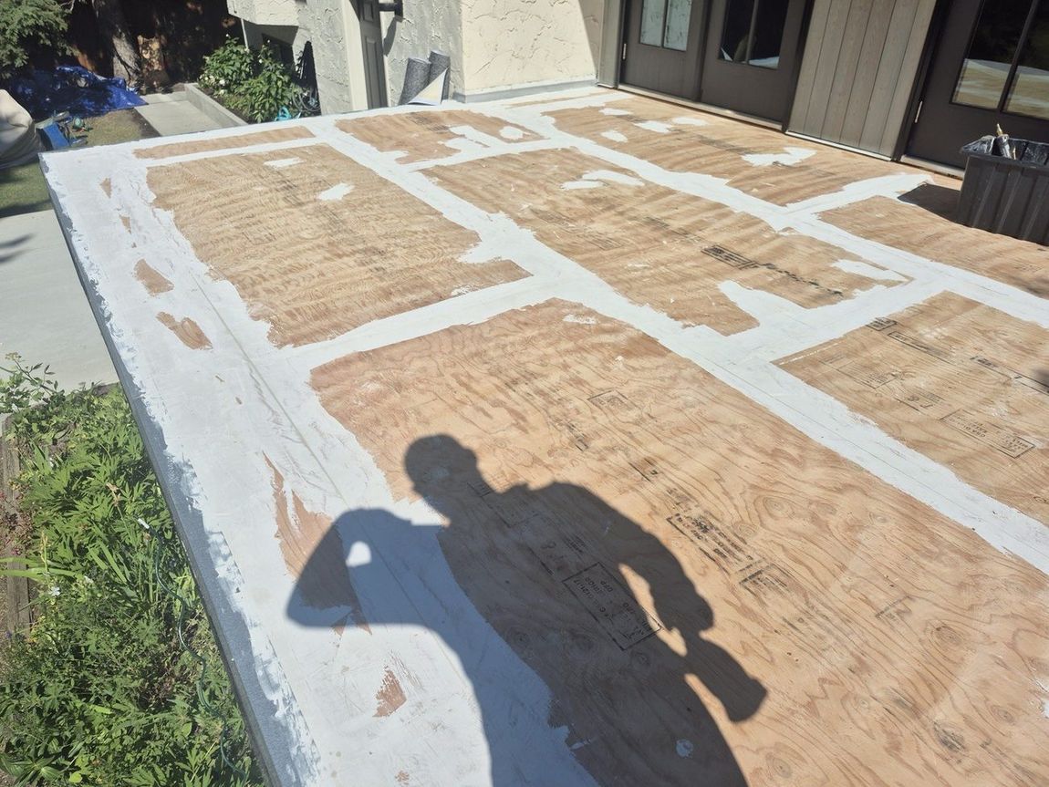 Bare plywood deck substrate roughed in — DJD Renovations