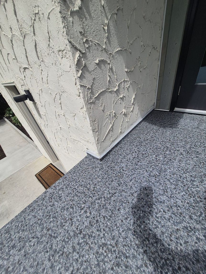 Finished granite-texture vinyl membrane deck — DJD Renovations